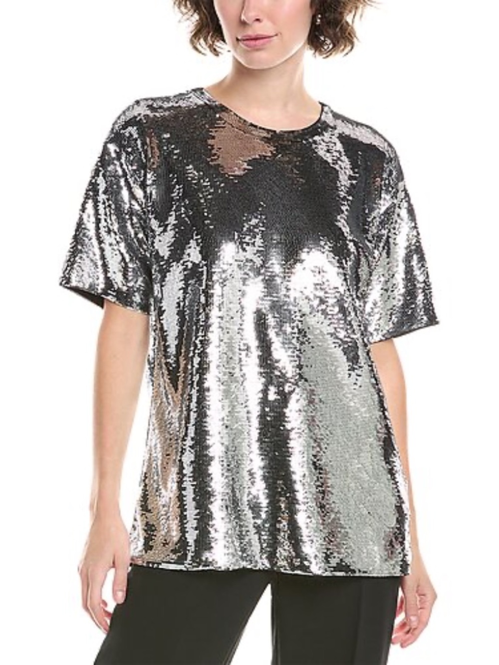 NEW with Tags $295 Michael Kprs Oversized Sequin T-Shirt sz XS